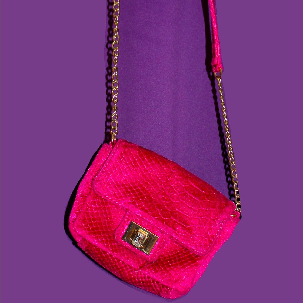 juicy contour pose pink velvet mini crossbody
